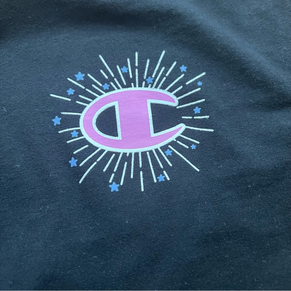 Champion Cropped Tee Black L – Pink Starburst Logo - Picture 4 of 7